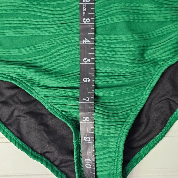 Women's Green Textured Cut Out Front High Waisted Bikini Set Size M NWOT - Picture 12 of 12